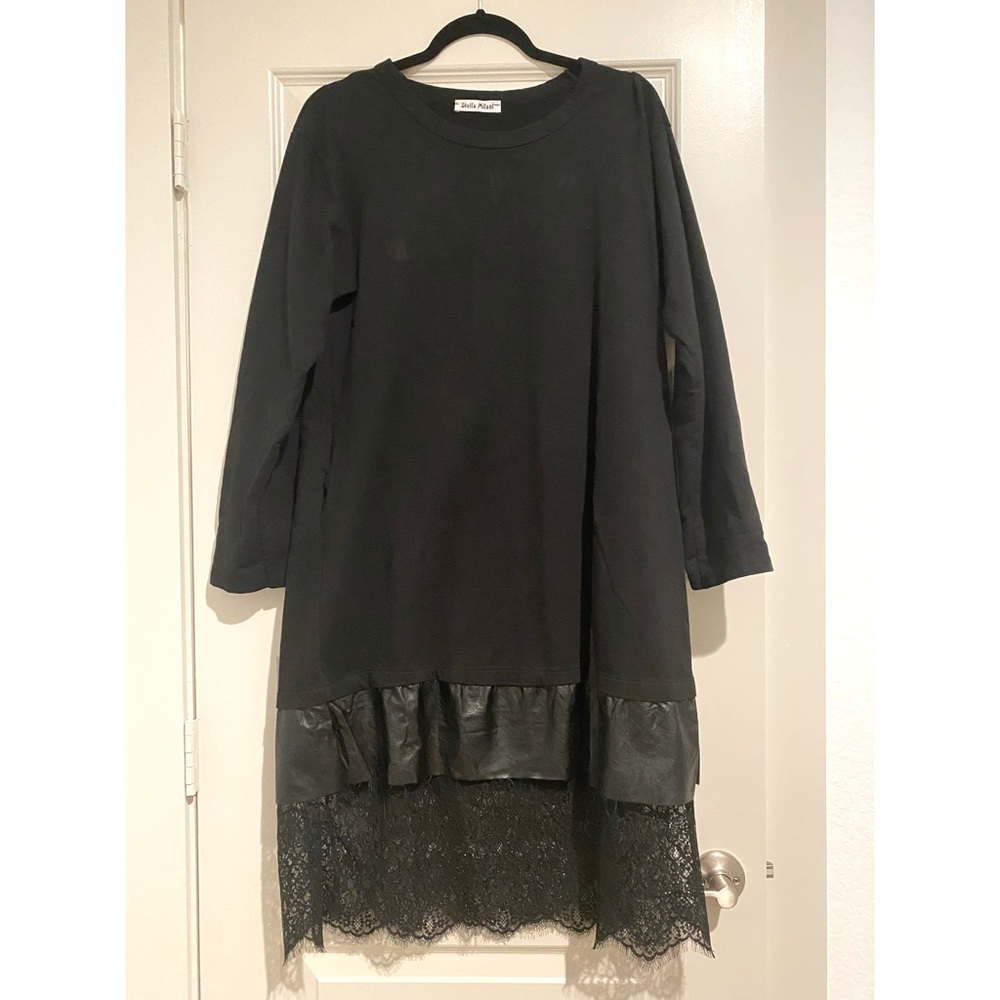 Black lace bottom dress